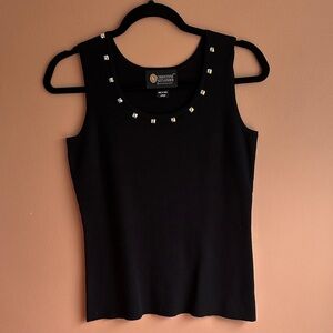 Christina Alexander Women's Black Tank Top with Embellishments